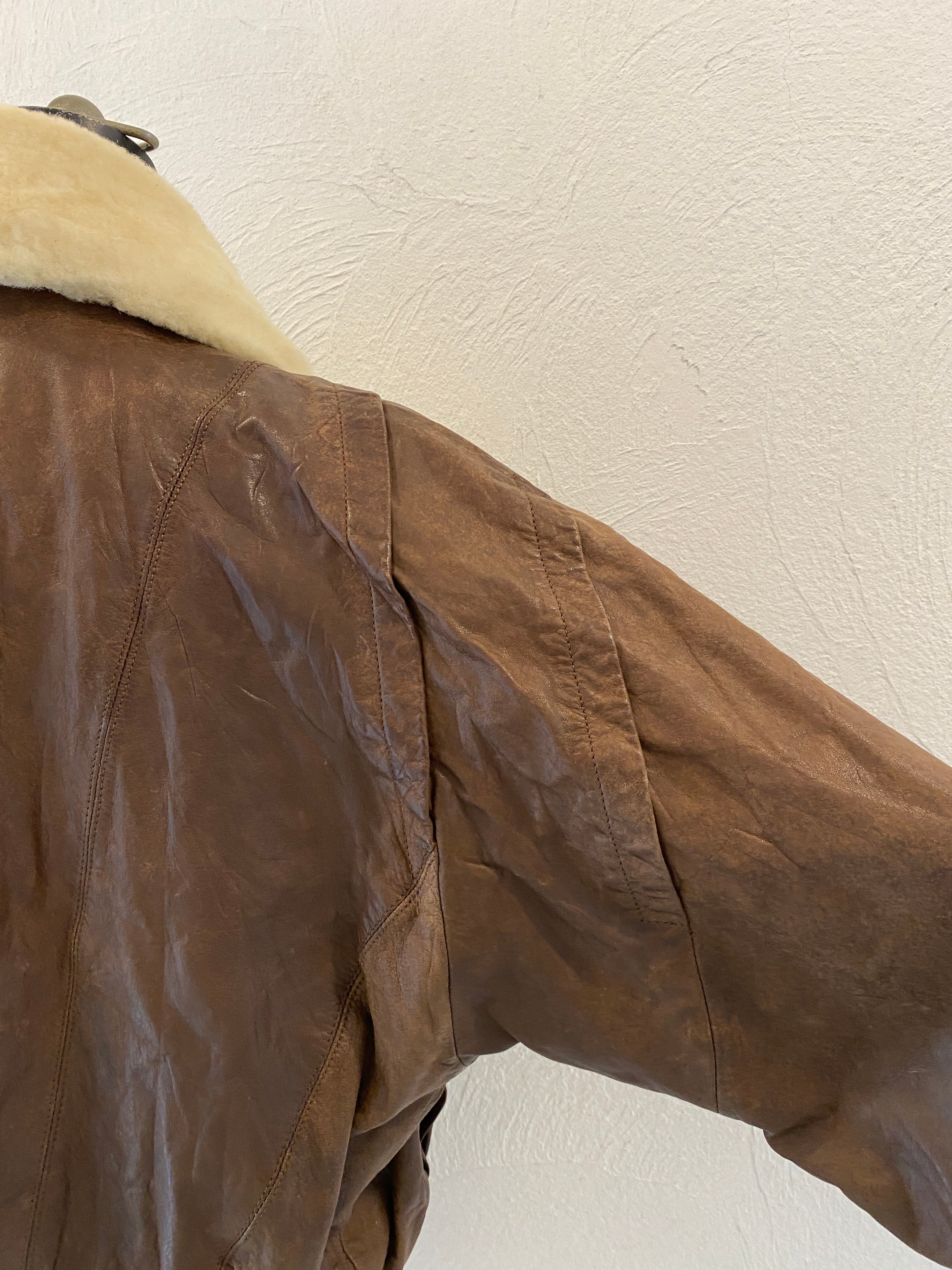 leather boa blouson