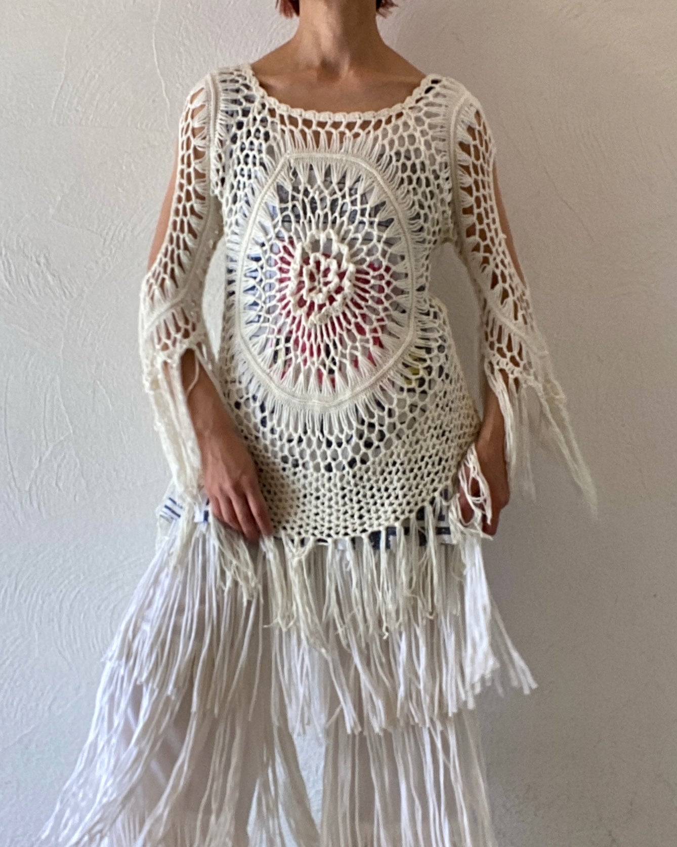 fringe knitting tops
