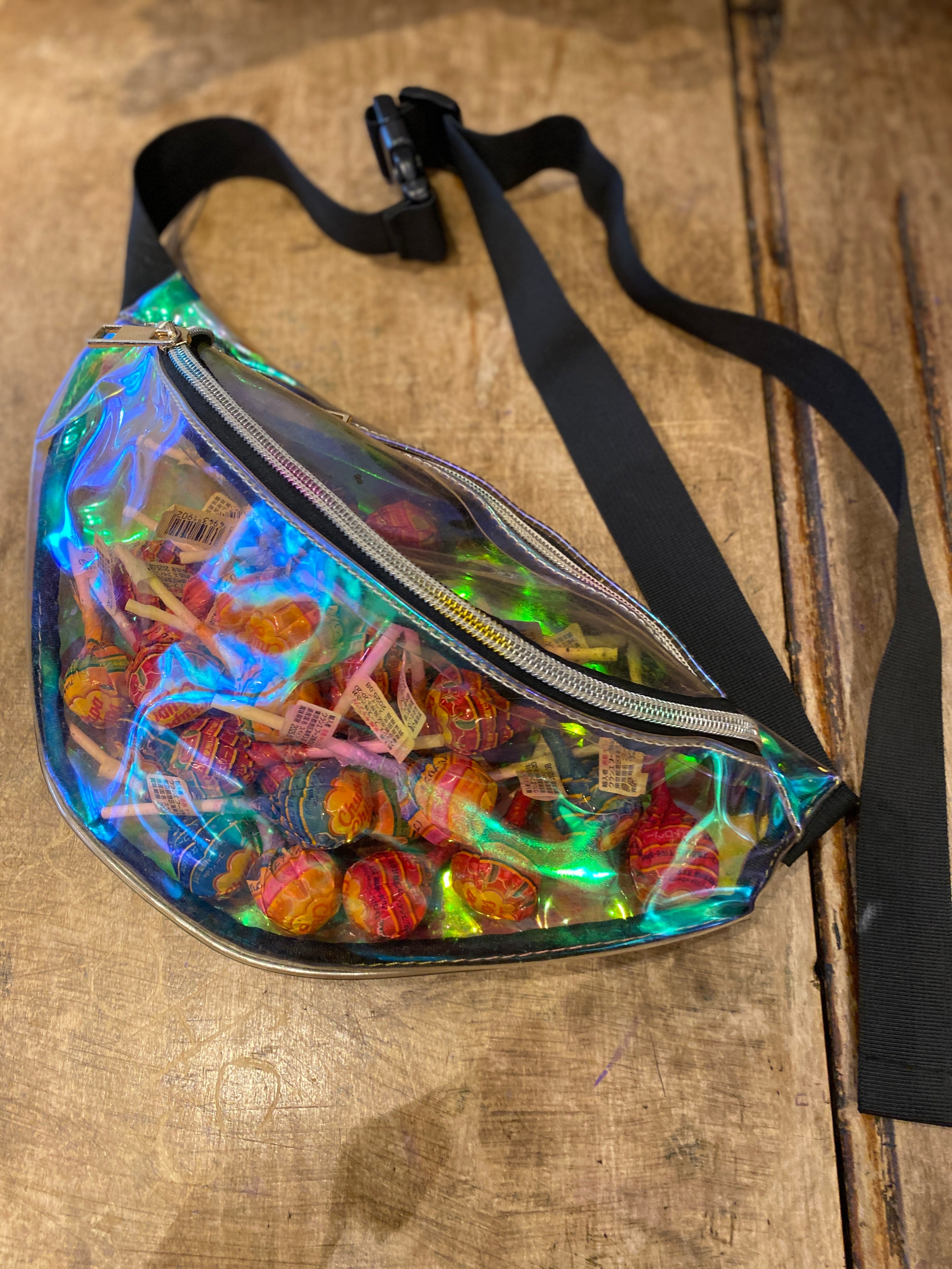 rainbow clear body bag