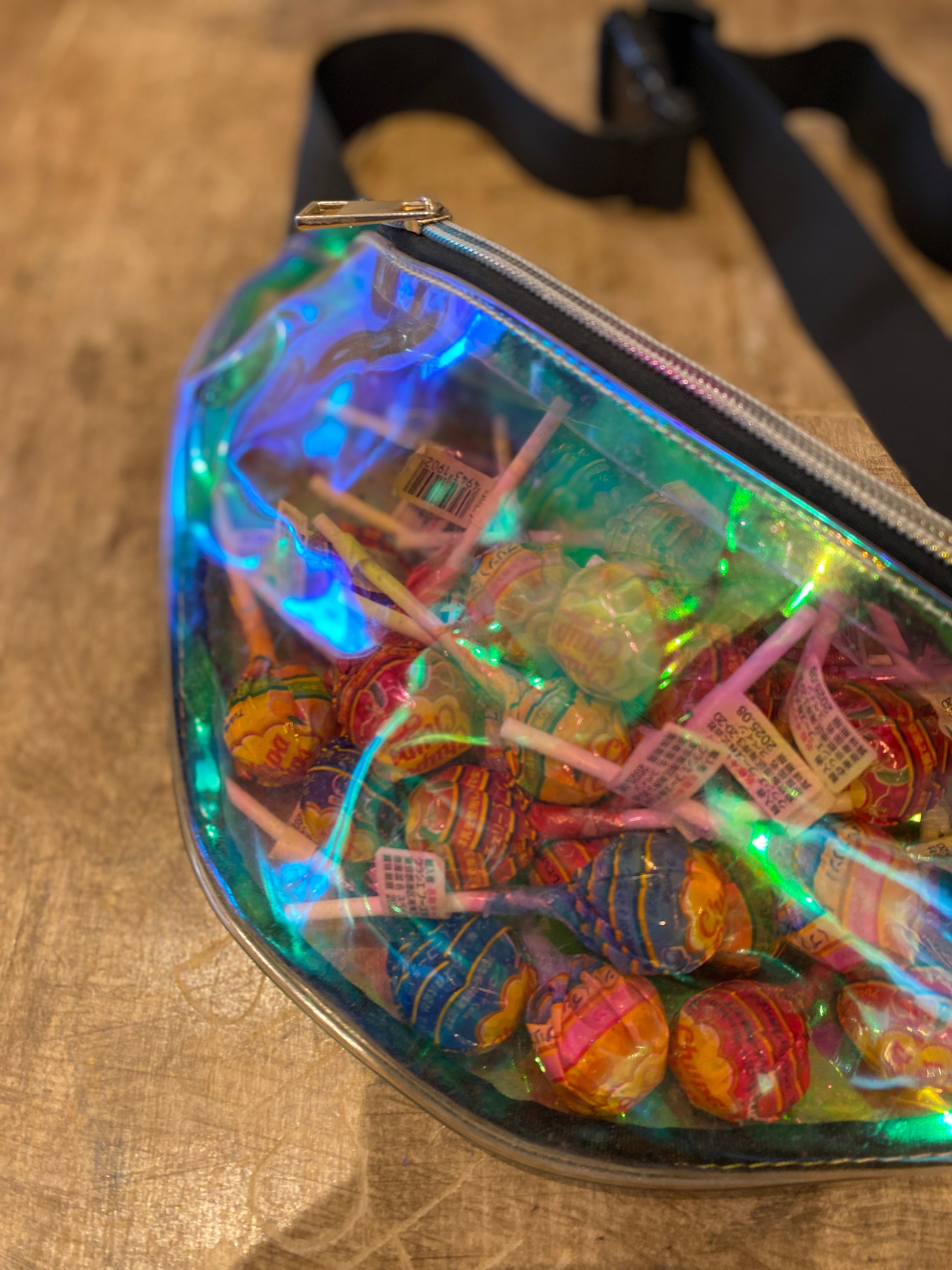 rainbow clear body bag