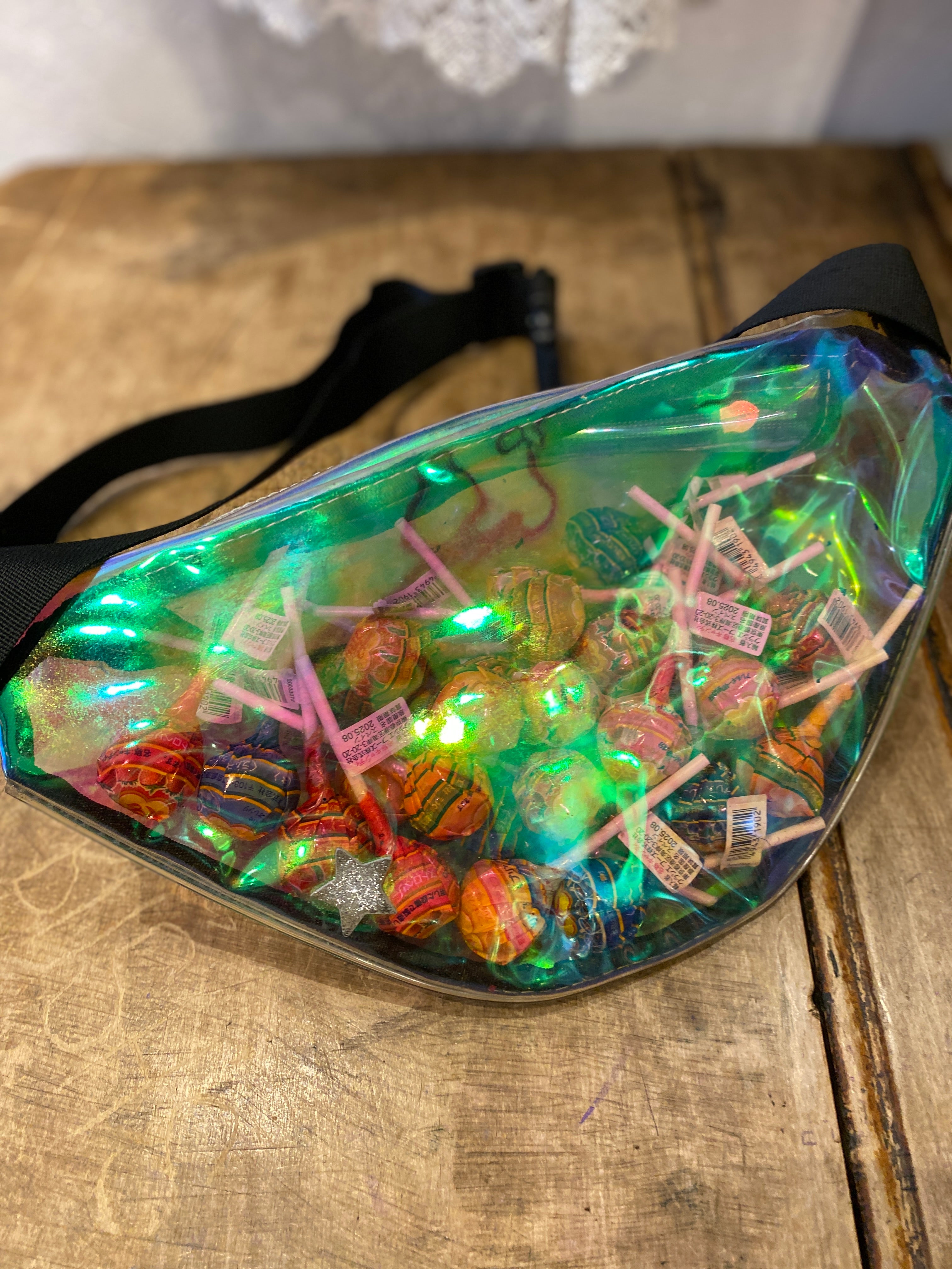 rainbow clear body bag
