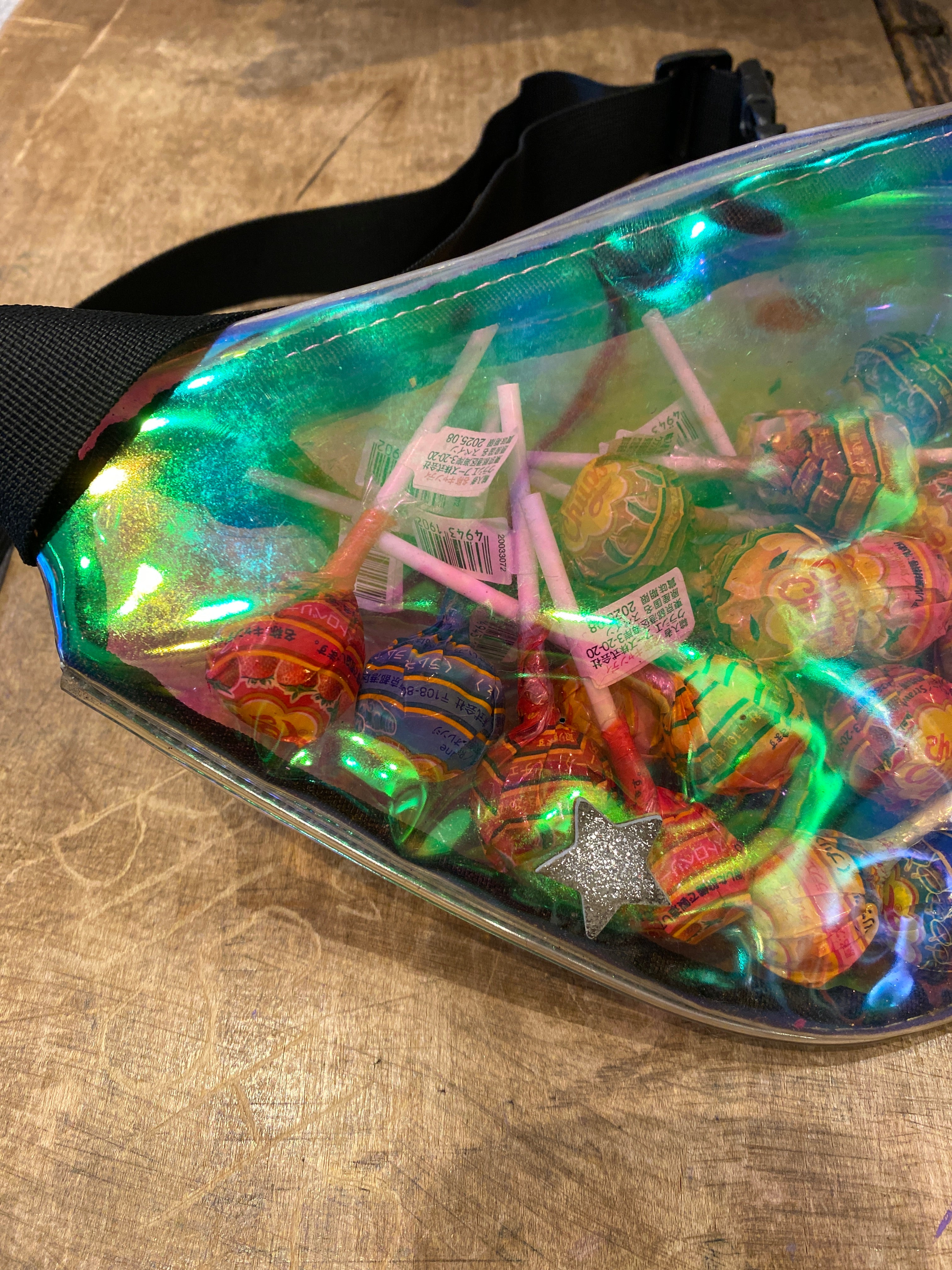 rainbow clear body bag