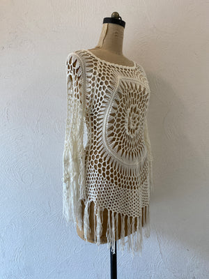 fringe knitting tops