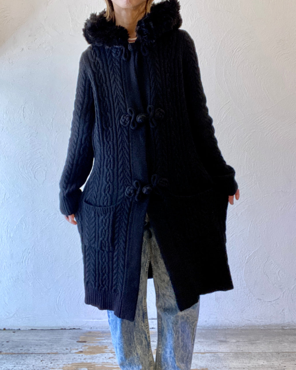 china long knit cardigan