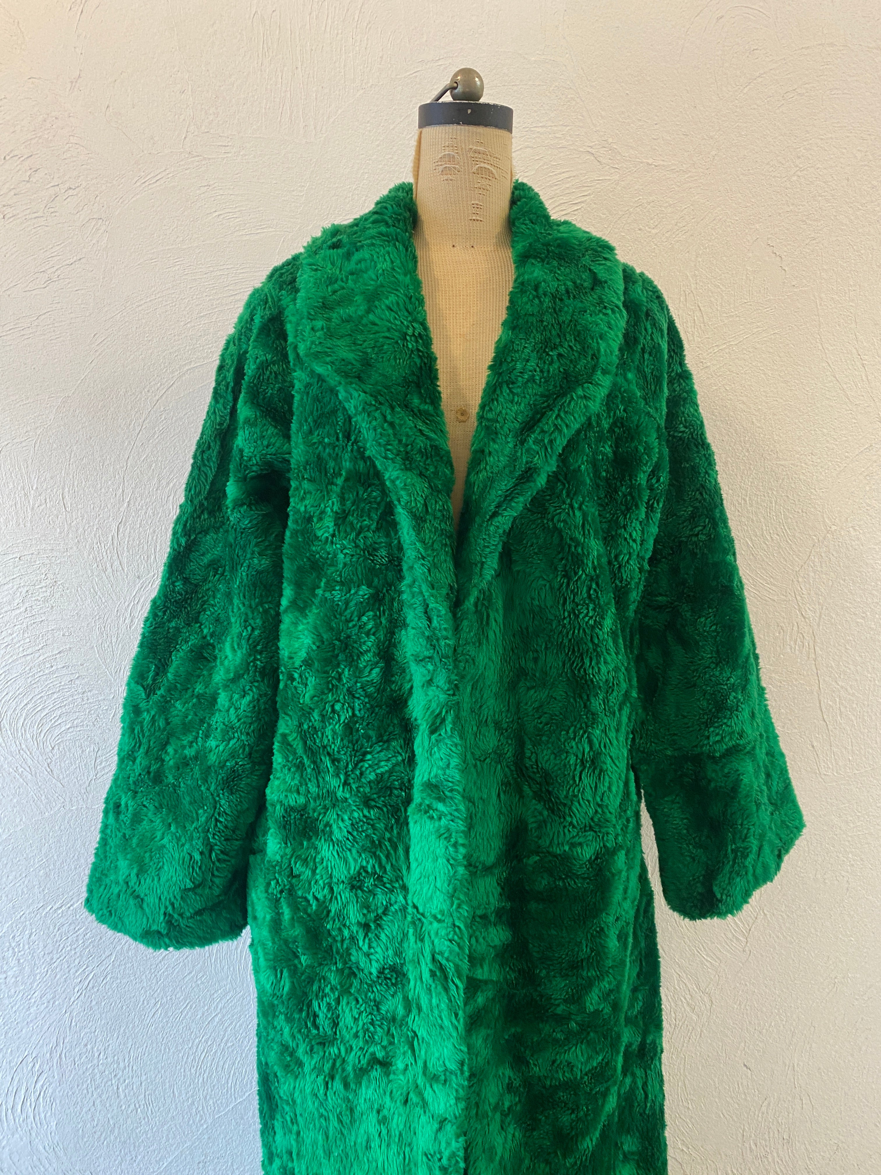 green fur coat