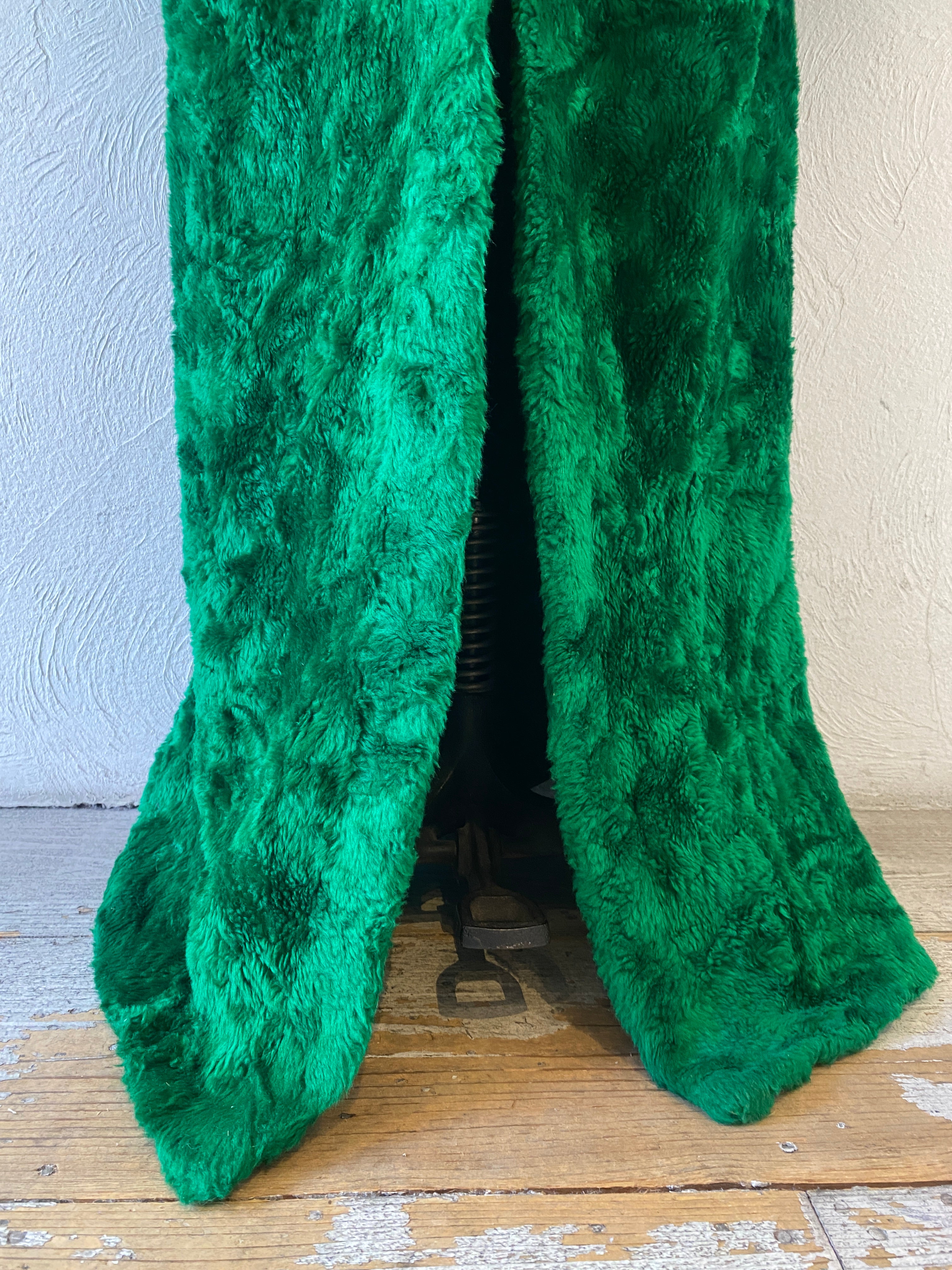 green fur coat