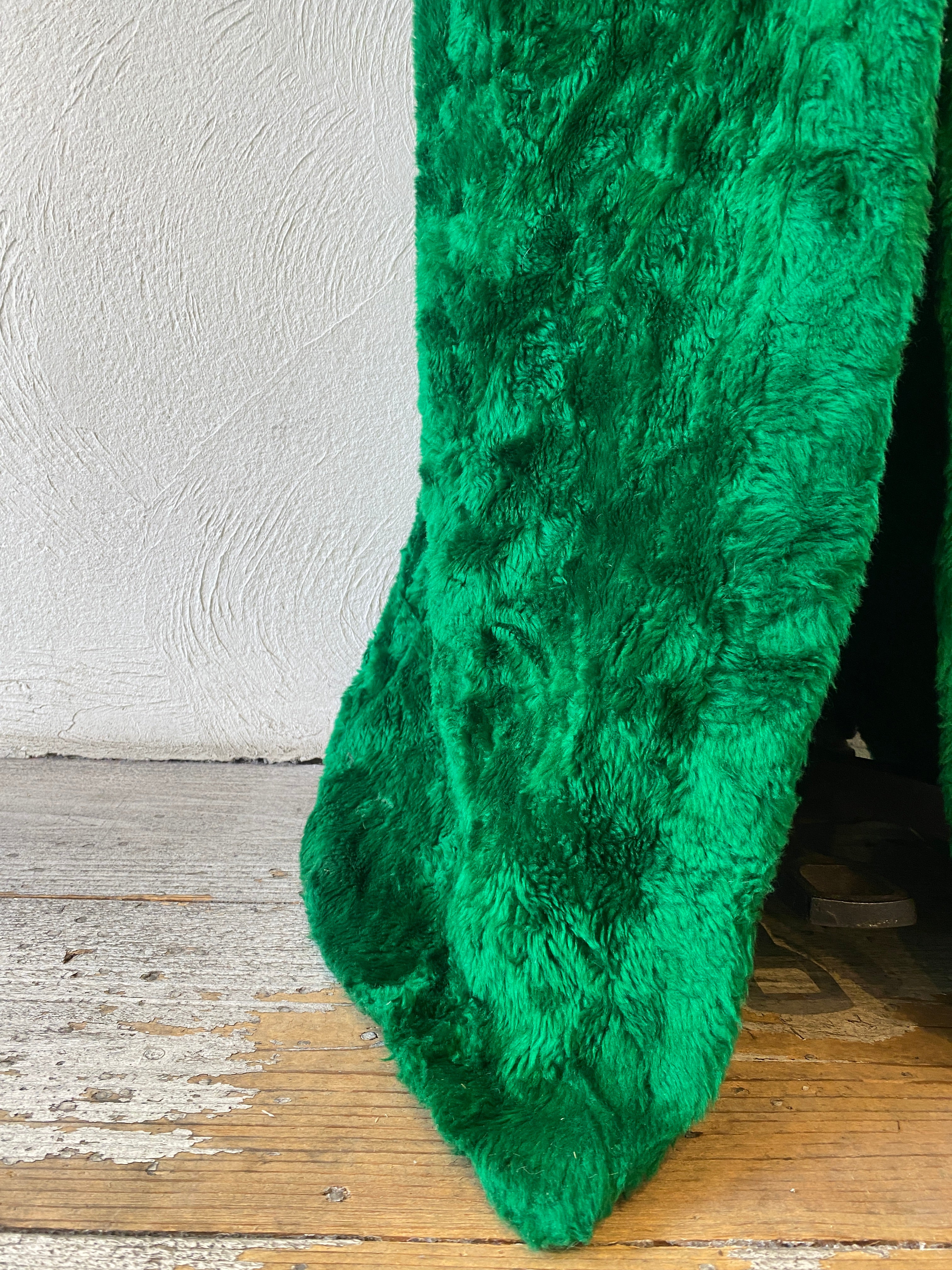 green fur coat