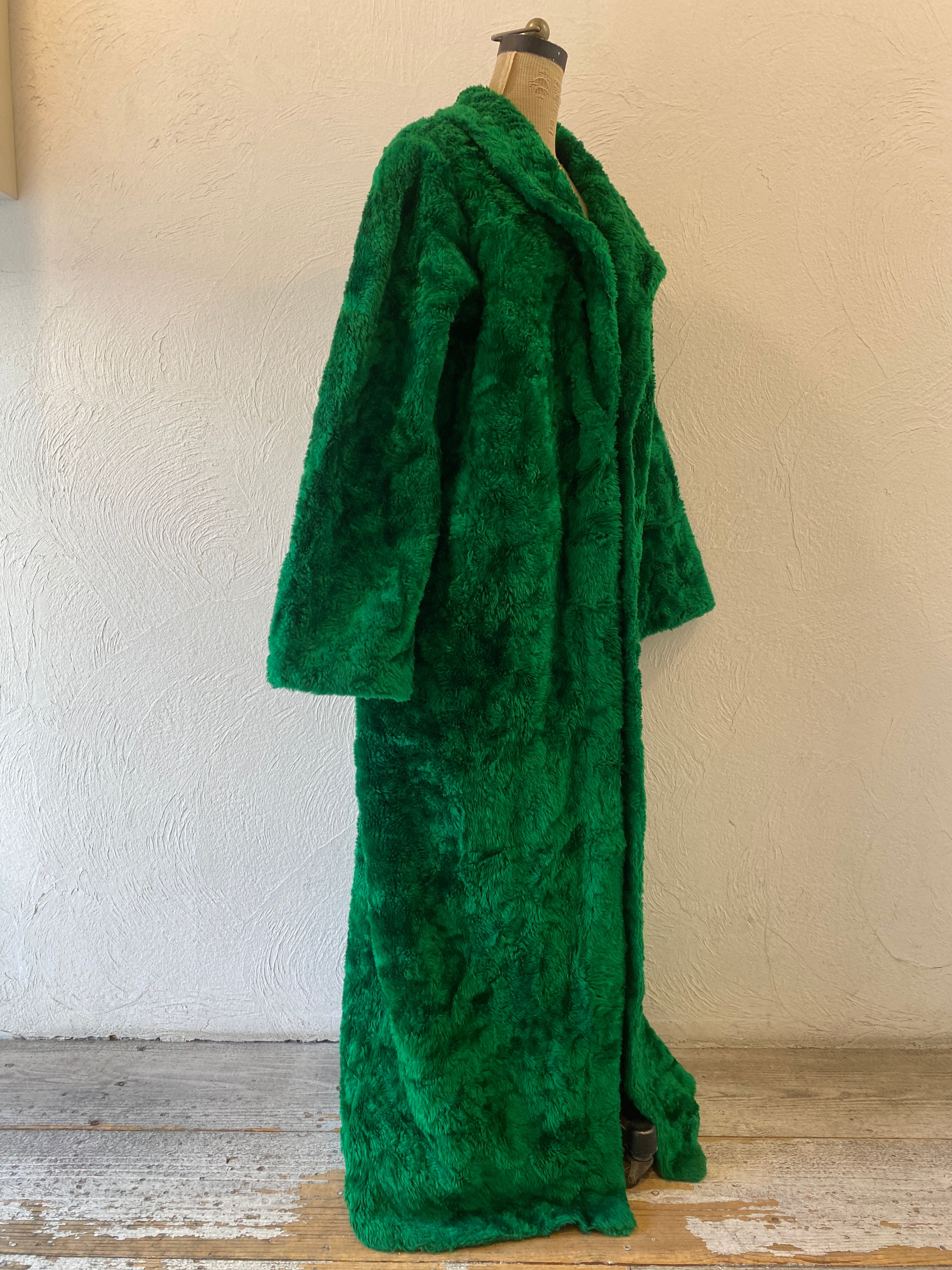 green fur coat