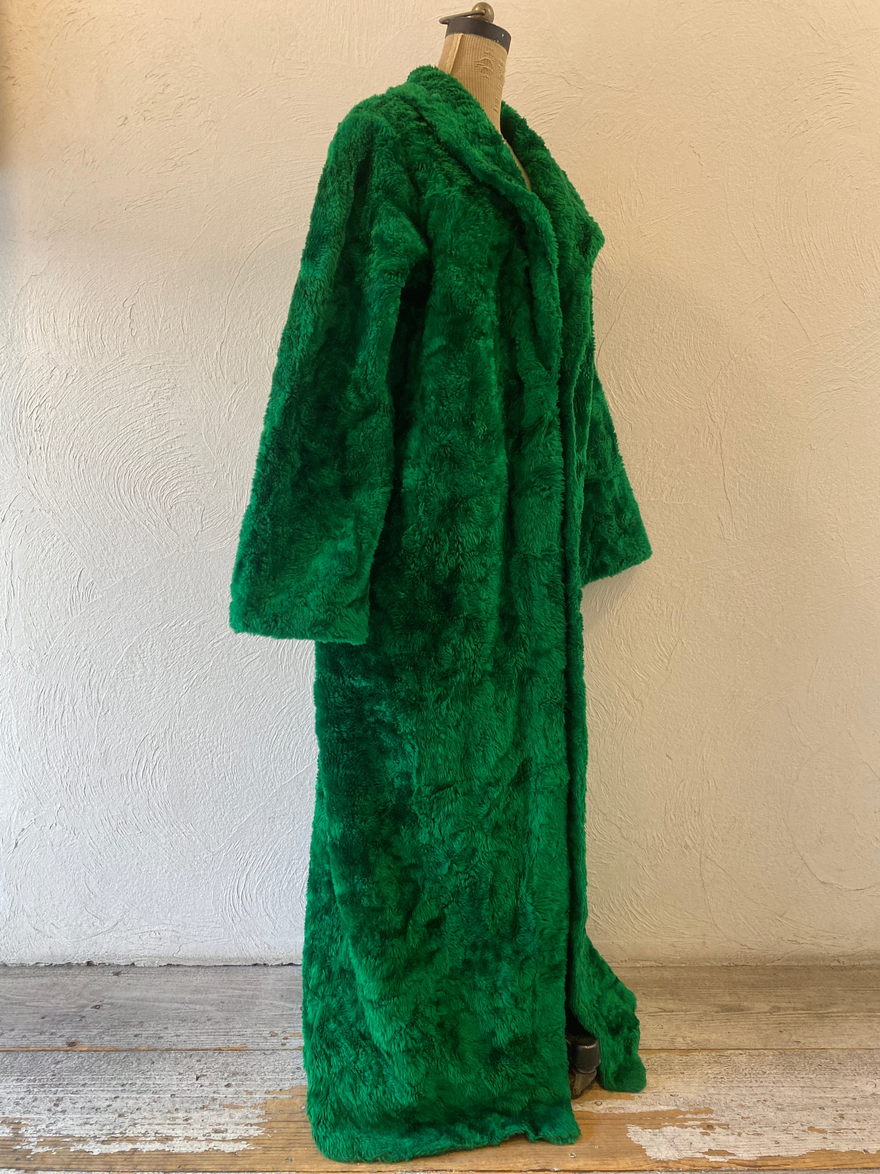 green fur coat