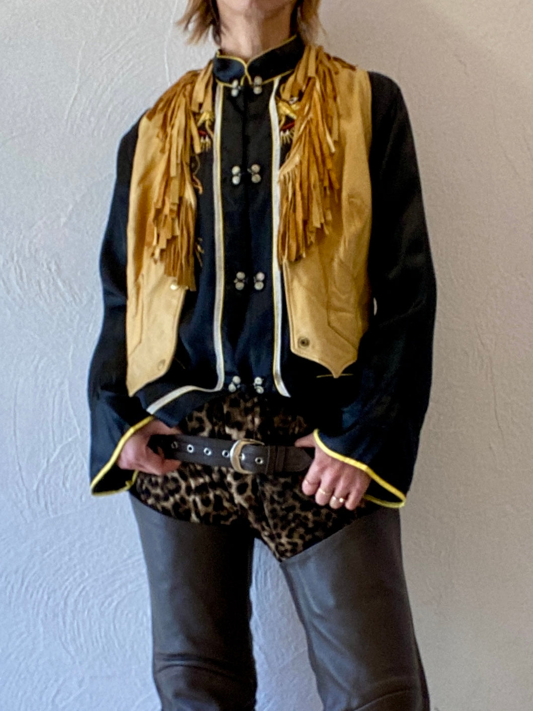 fringe leather vest