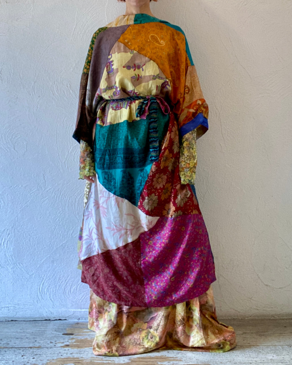 double face silk gown