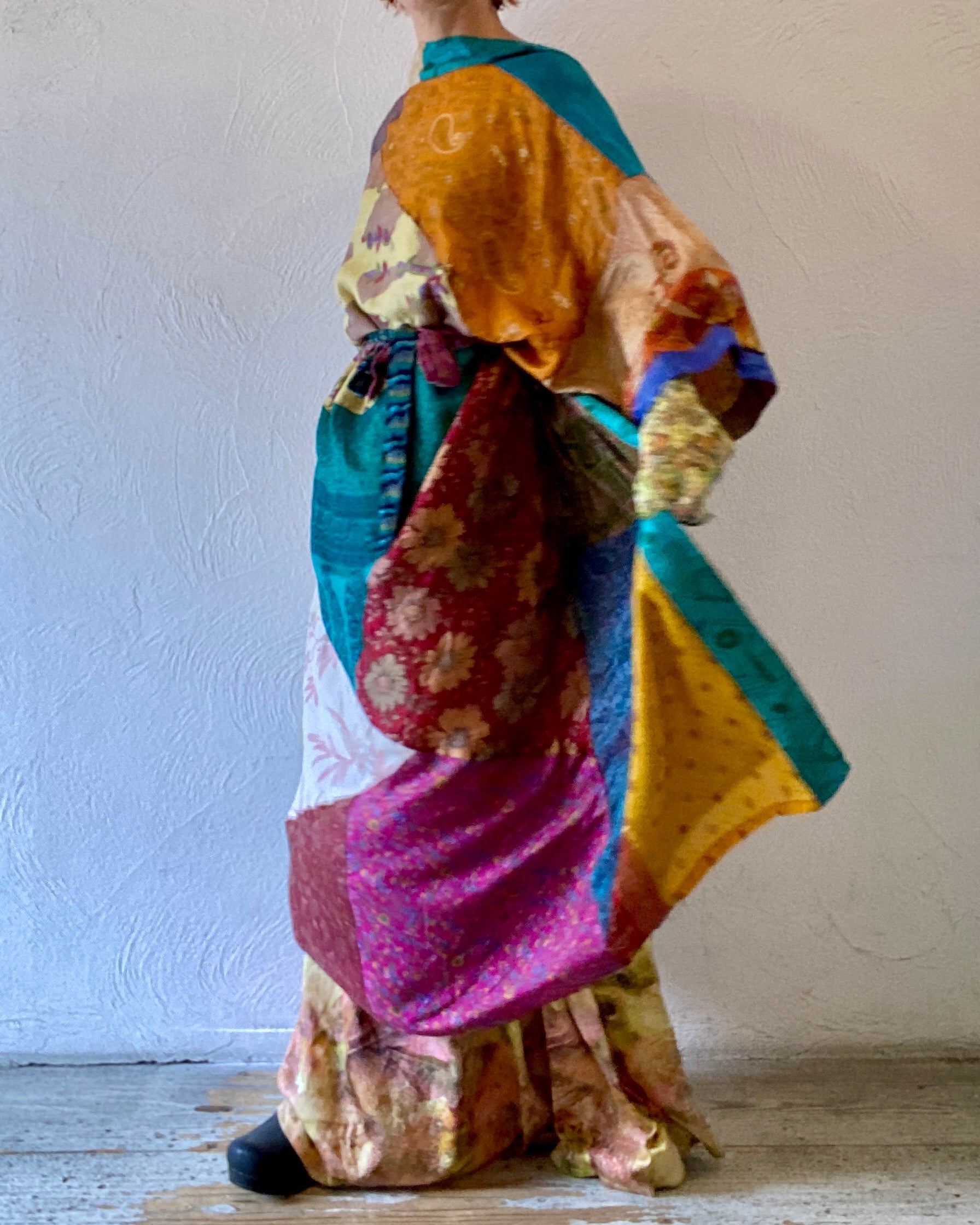double face silk gown