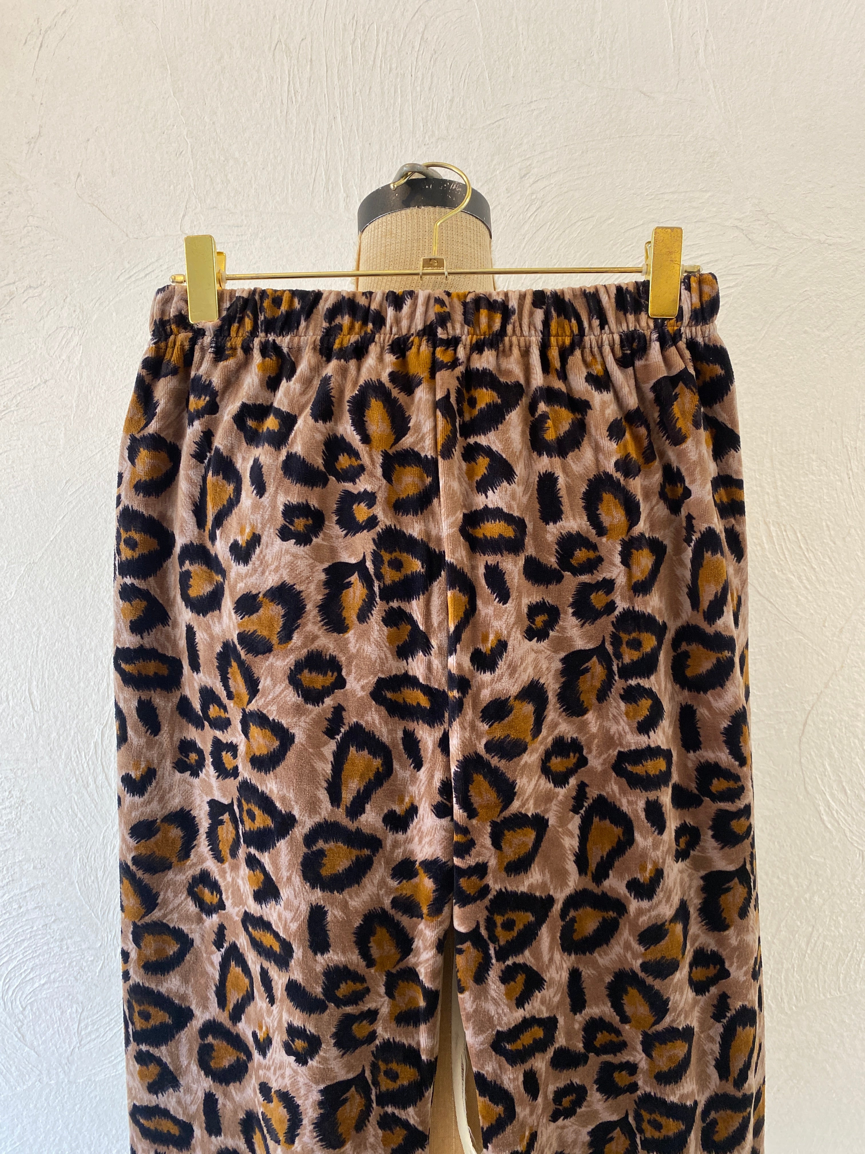 velours leoperd pants