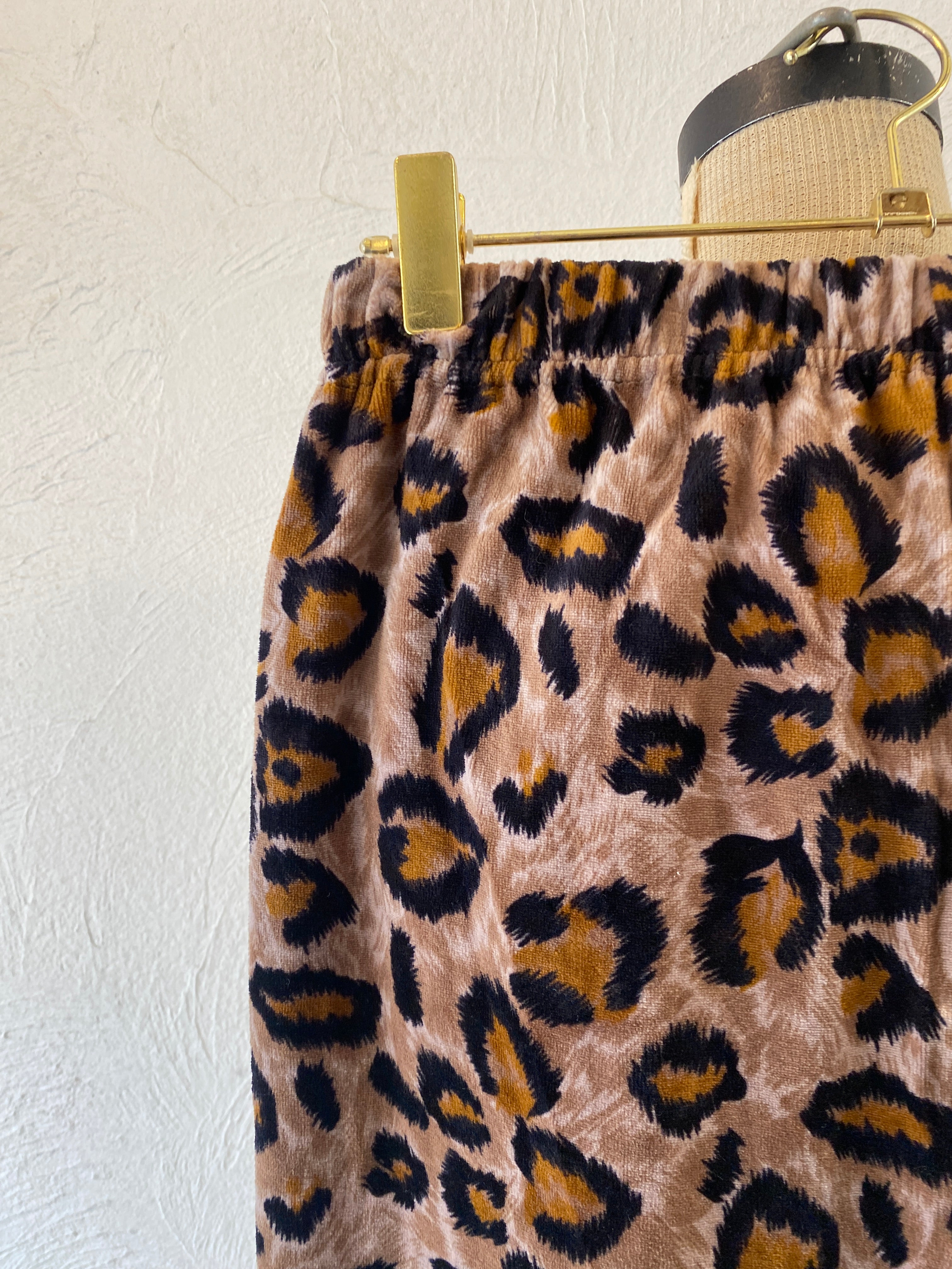 velours leoperd pants