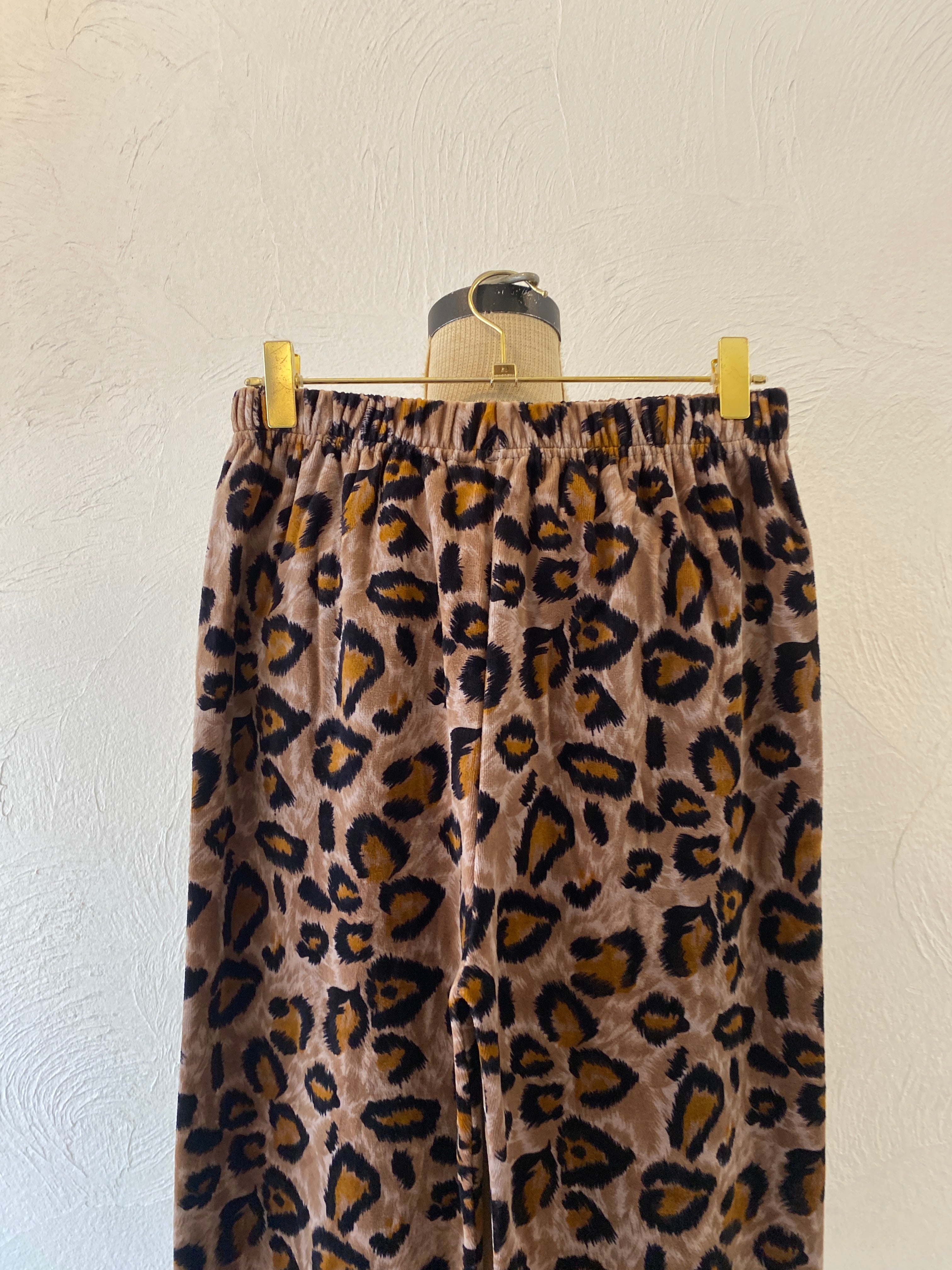 velours leoperd pants