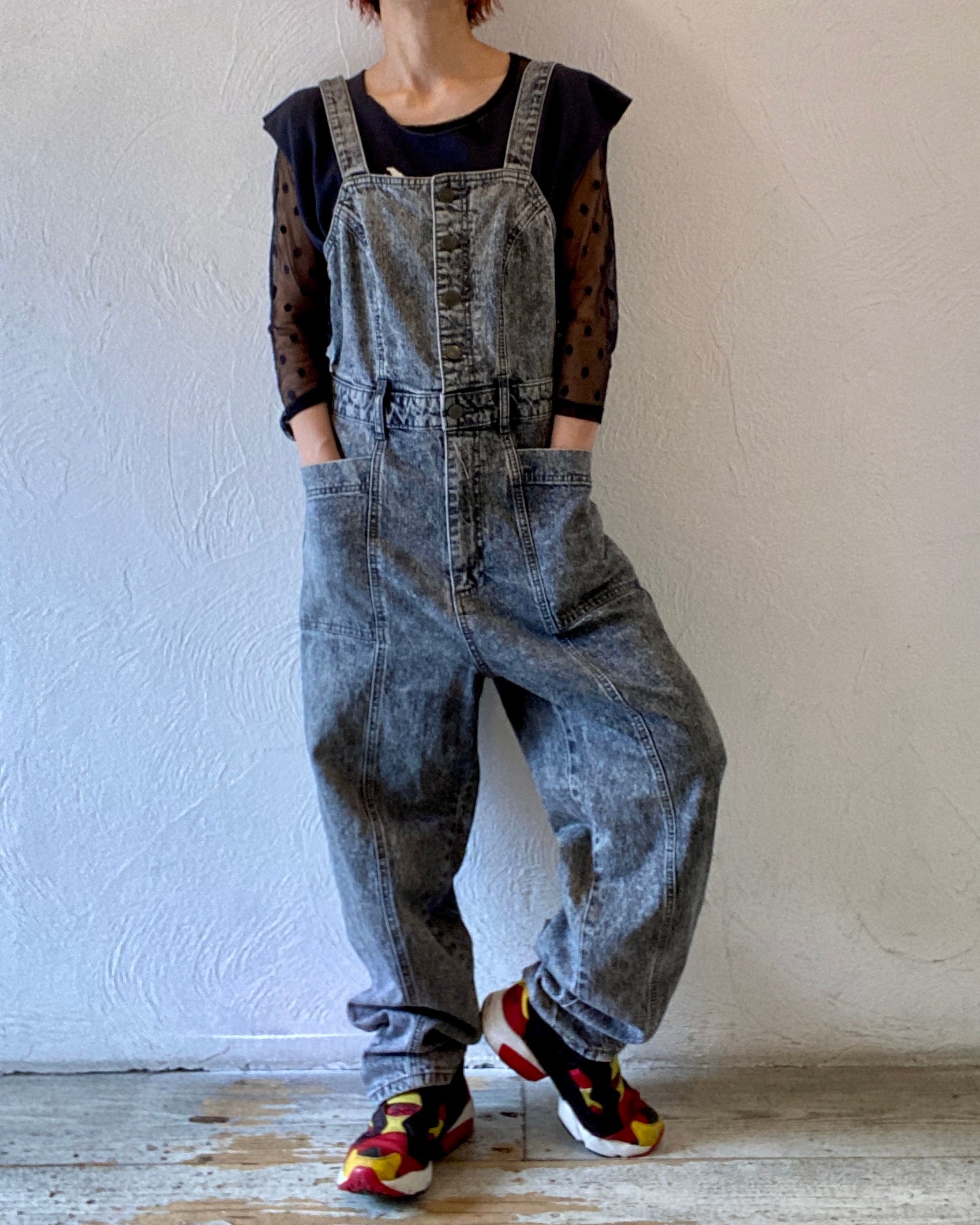 black denim all-in-one