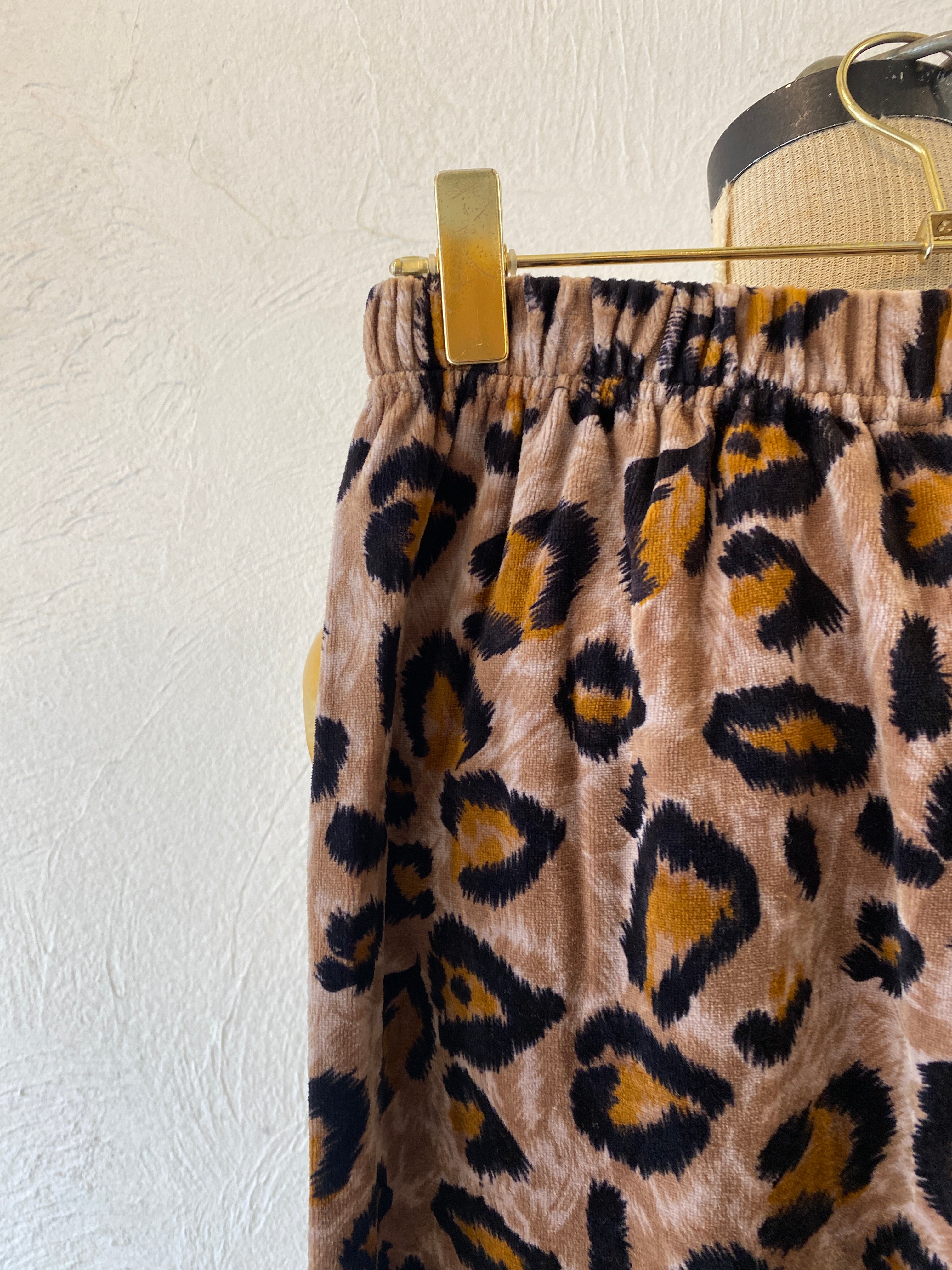 velours leoperd pants