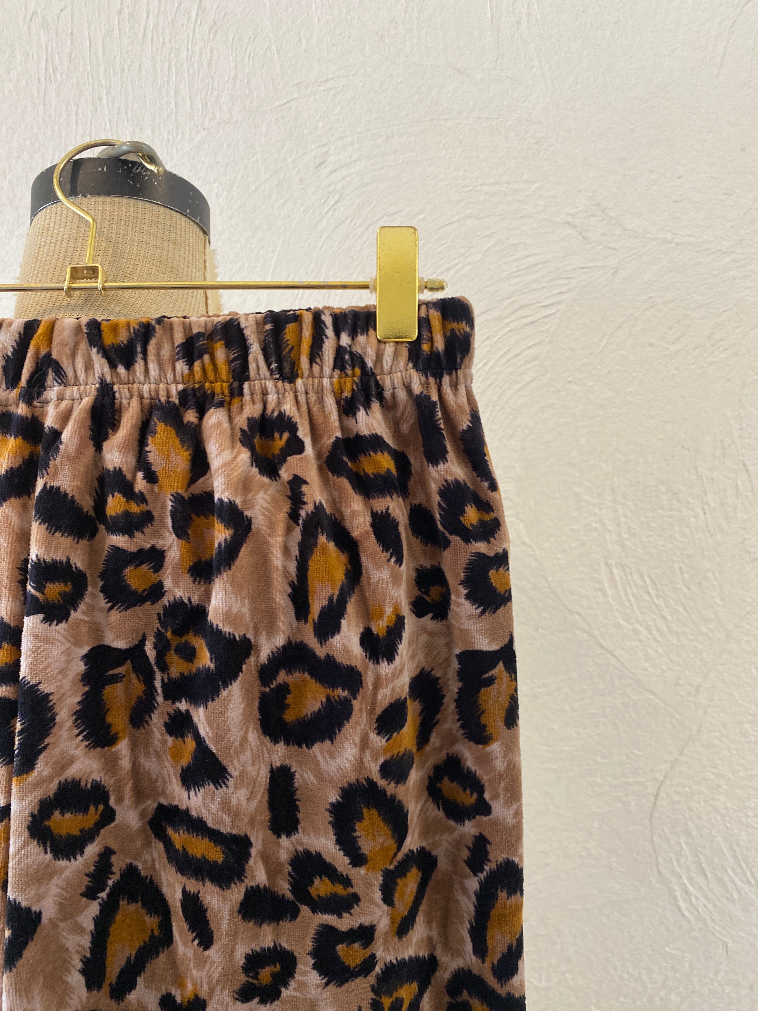 velours leoperd pants