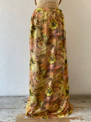 side pleats long skirt