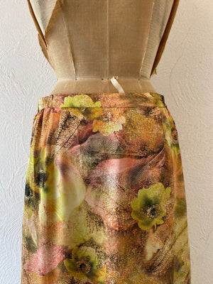 side pleats long skirt
