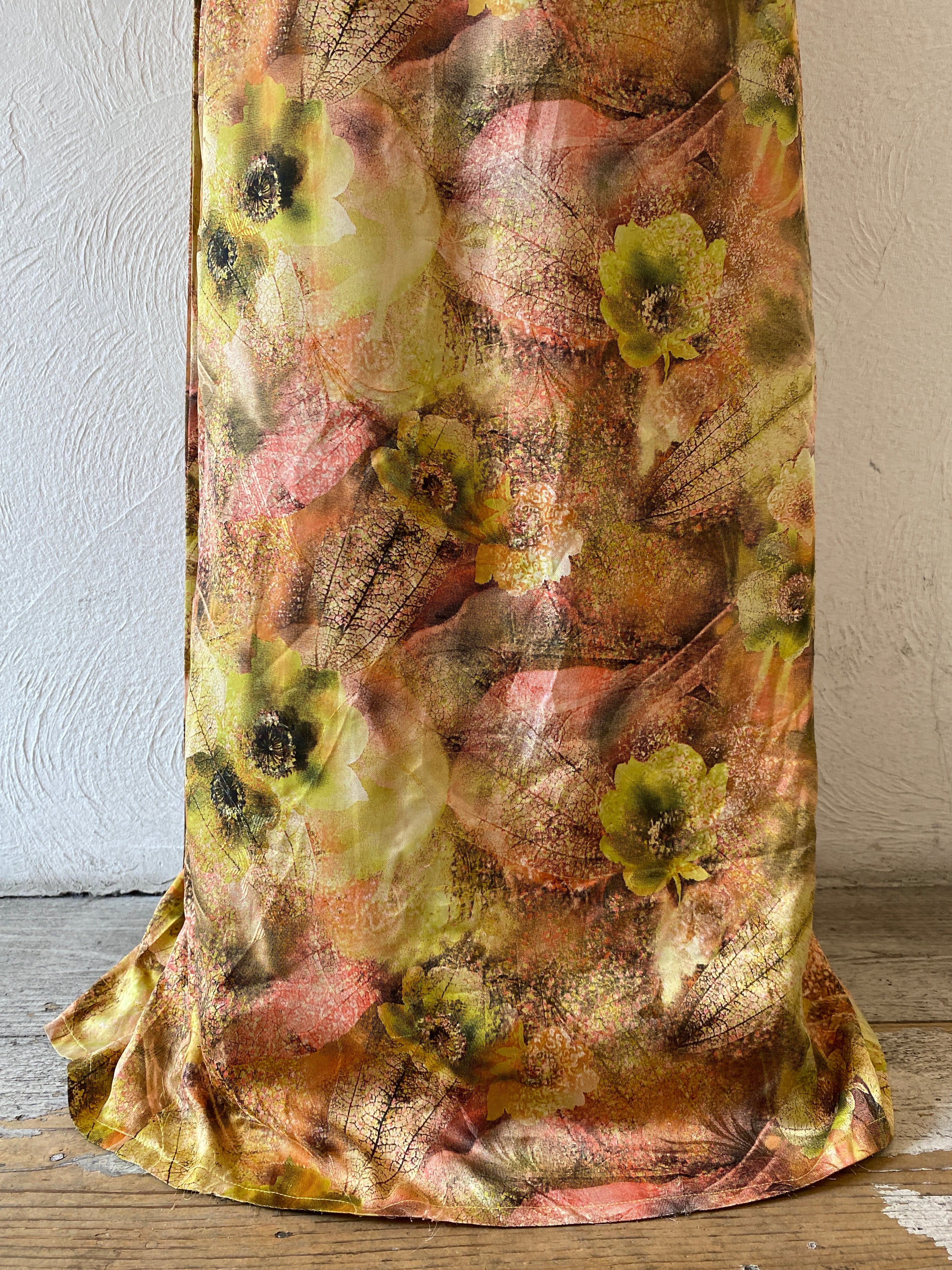 side pleats long skirt
