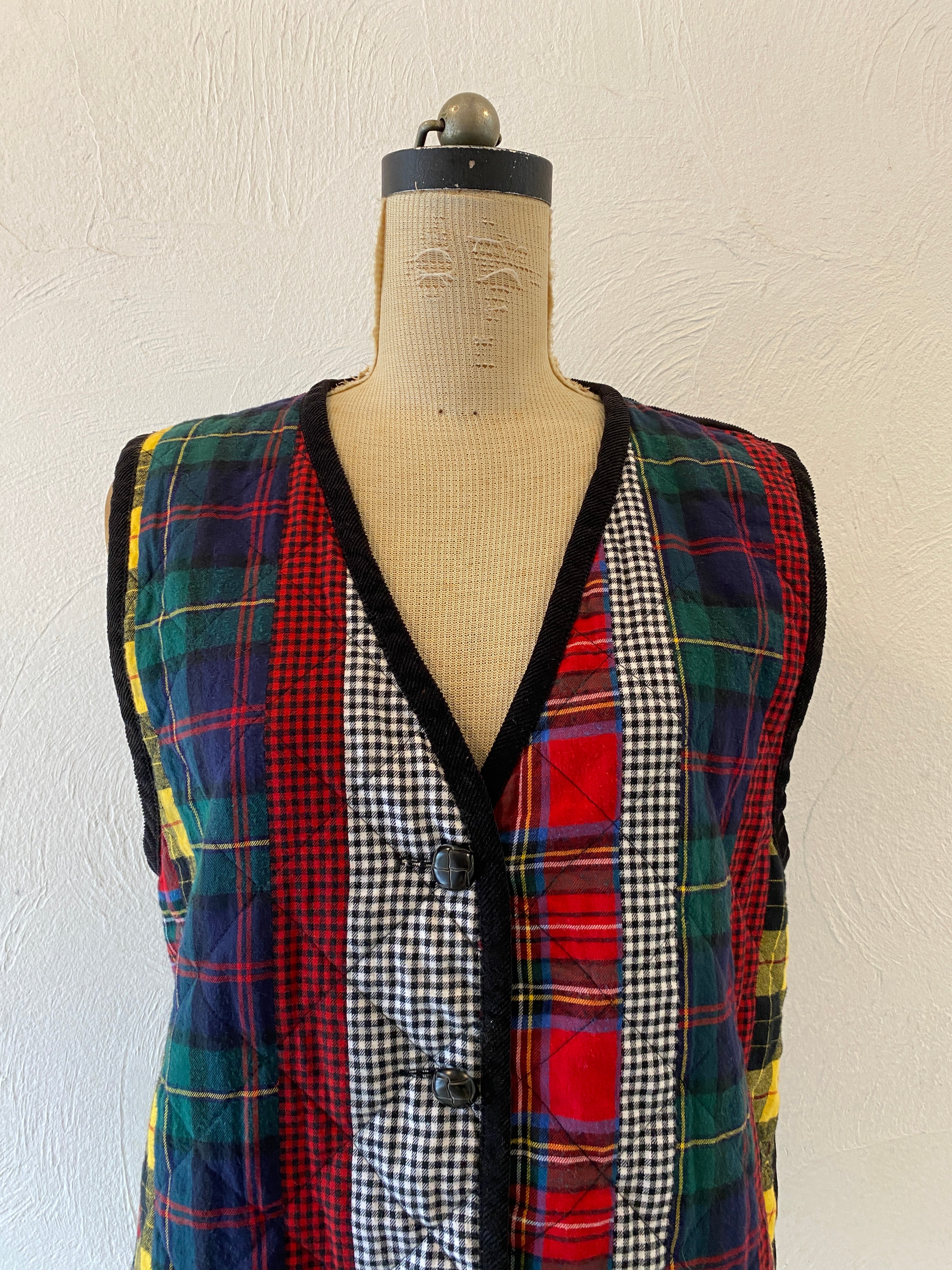 check quilting vest