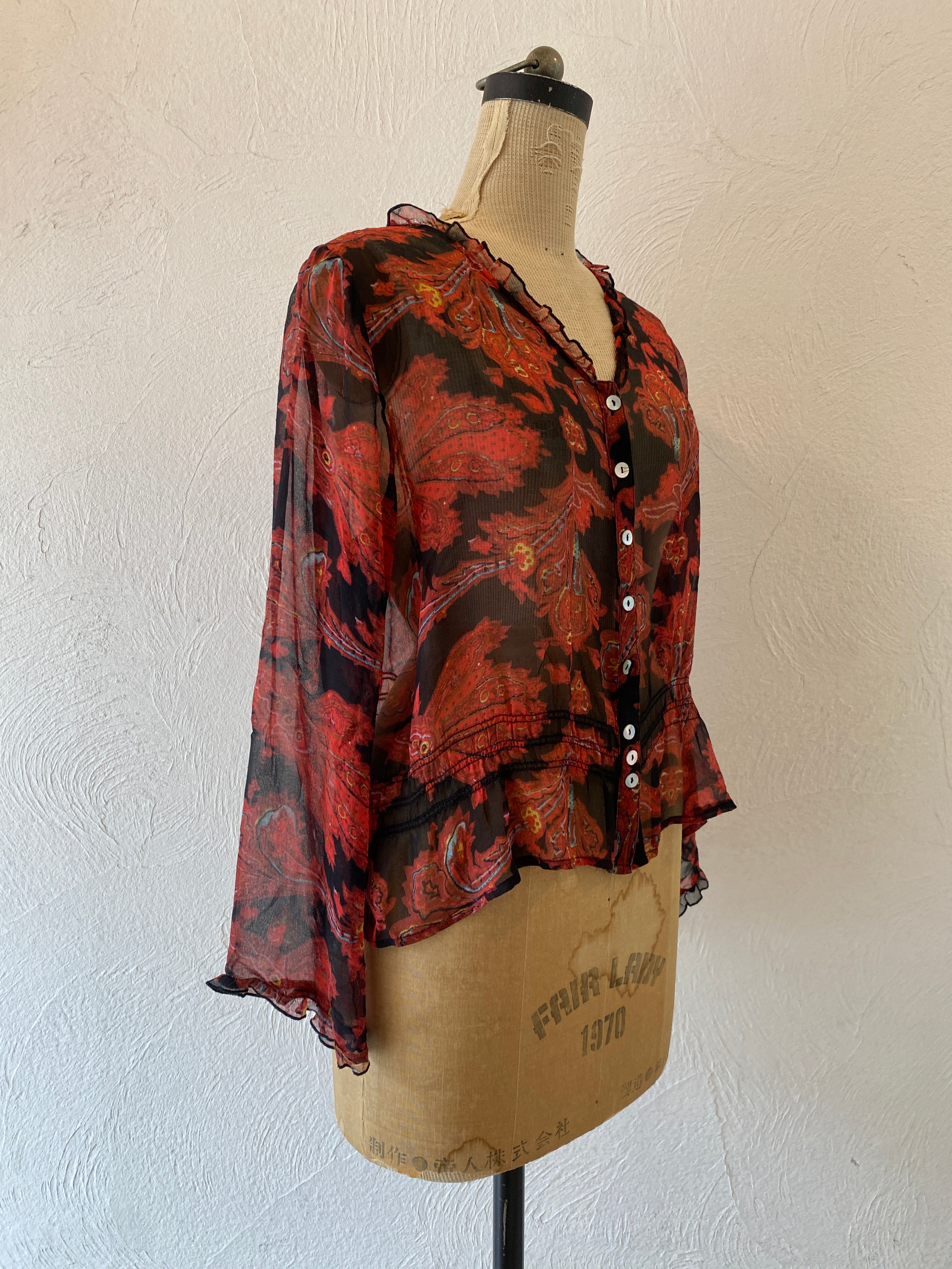 through paisly blouse