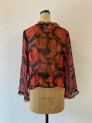 through paisly blouse