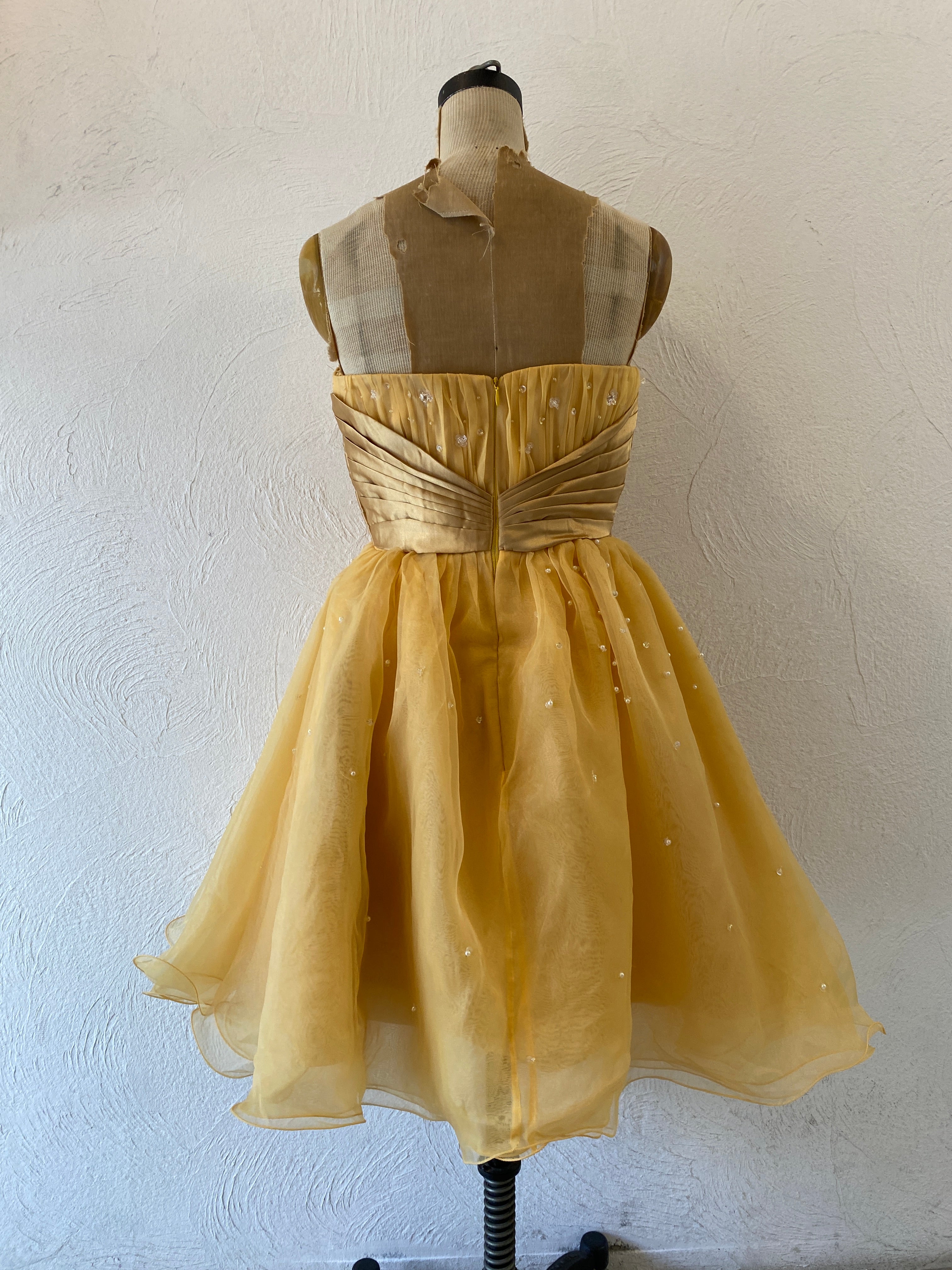 volume organdy cocktail dress