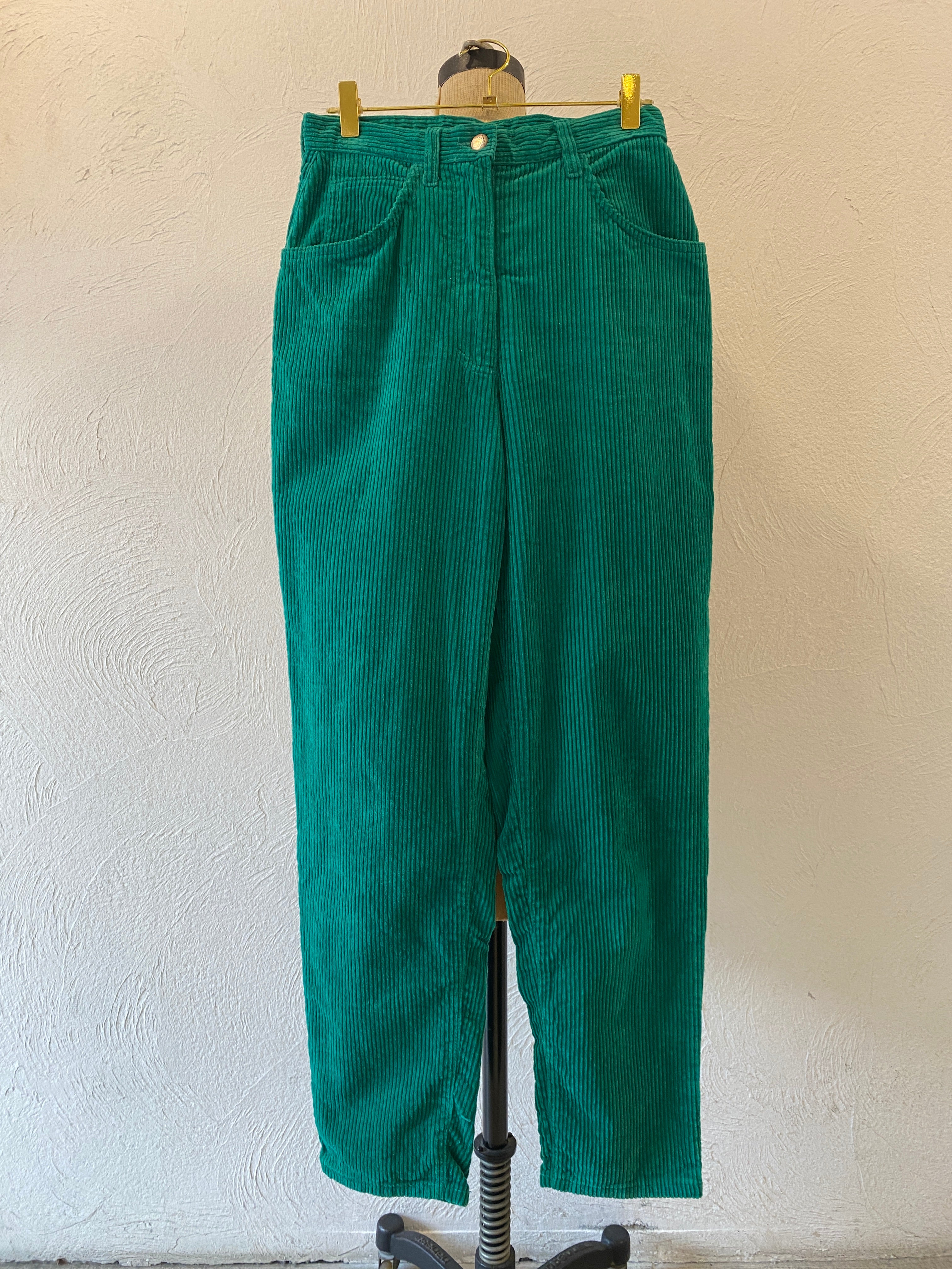green corduroy pants
