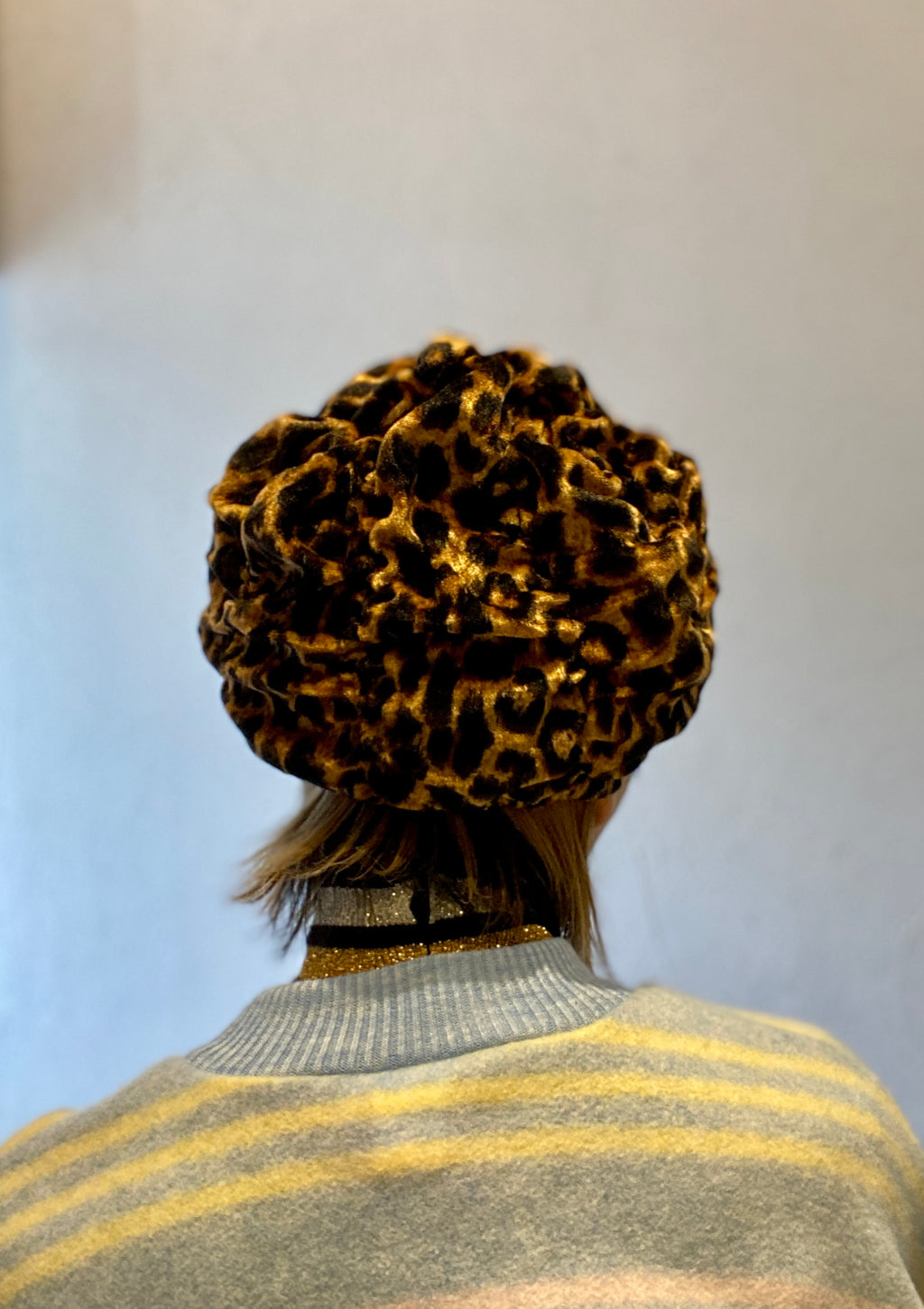 leopard puffs cap